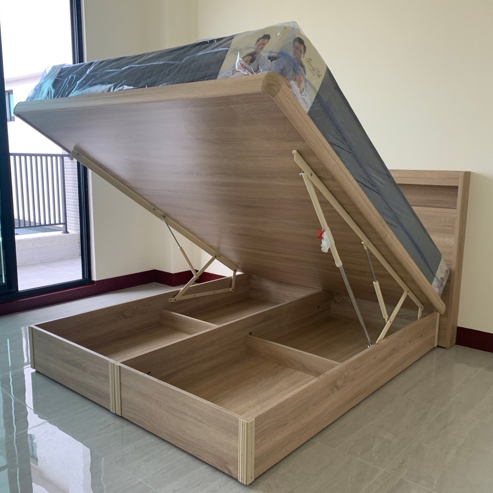 收納床架與掀床床架 外觀與收納示意